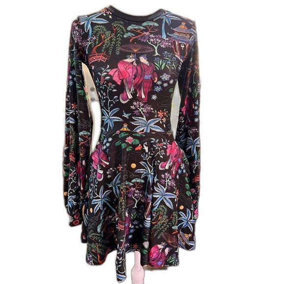 BlackMilk Nihon Shishu Bishop Skater Dress XS NWT Japan Print Whimsical - Picture 5 of 9